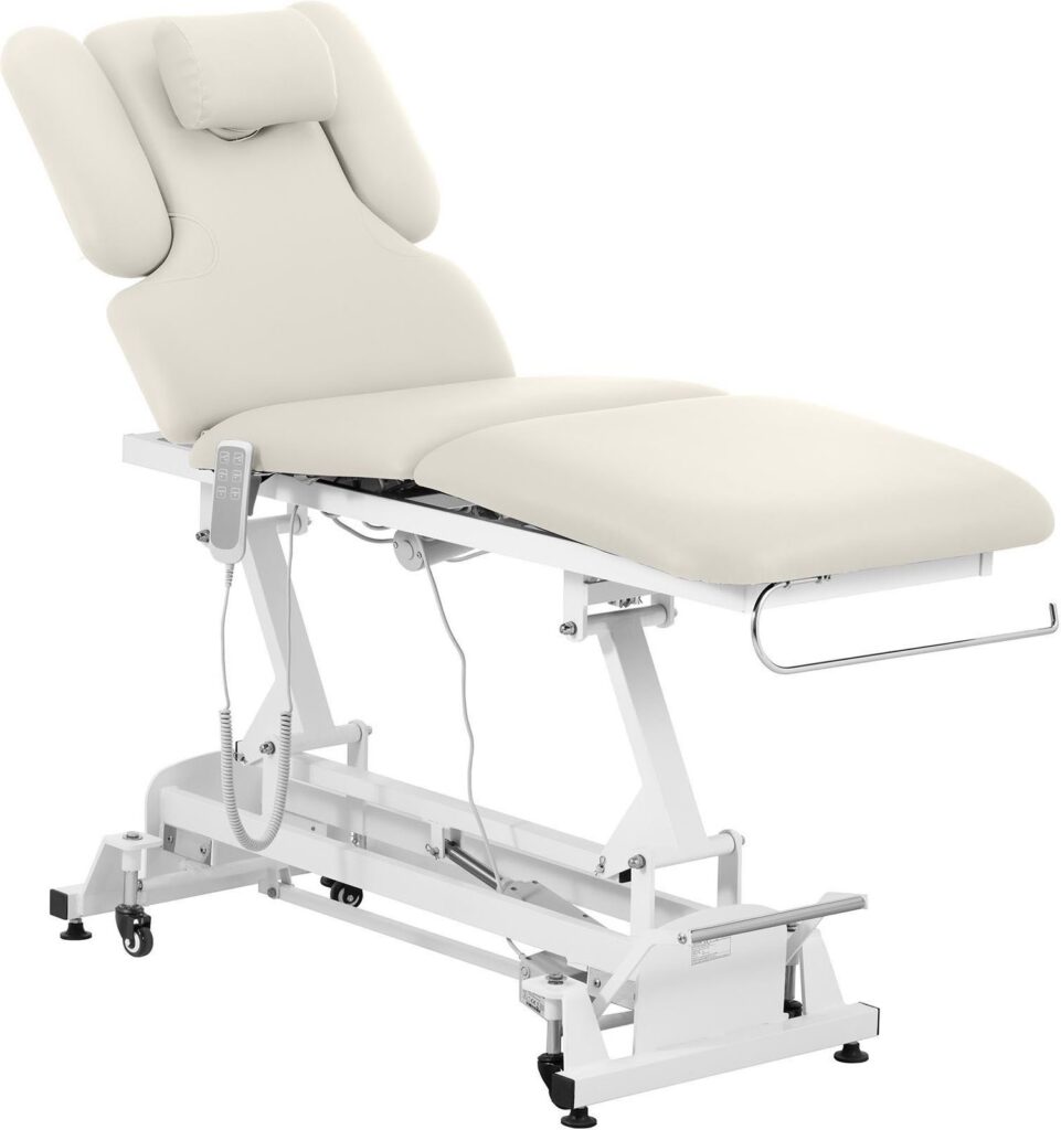 Physa Łóżko do masażu 3 silniki 250 kg białe Nantes BeigePh